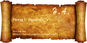 Hengl Agenór névjegykártya